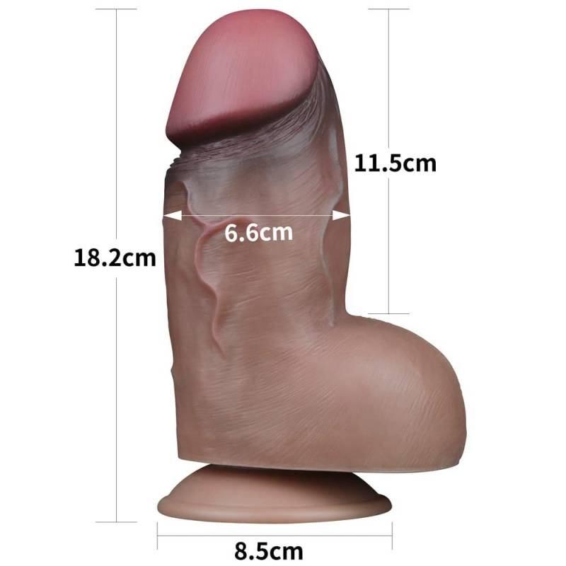 7 Dual-Layered Silicone Nature Cock Brown"