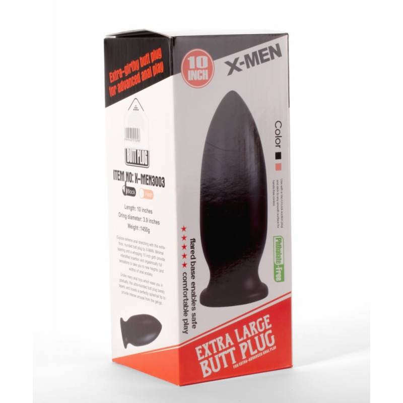 X-MEN 10 Extra Large Butt Plug Black"