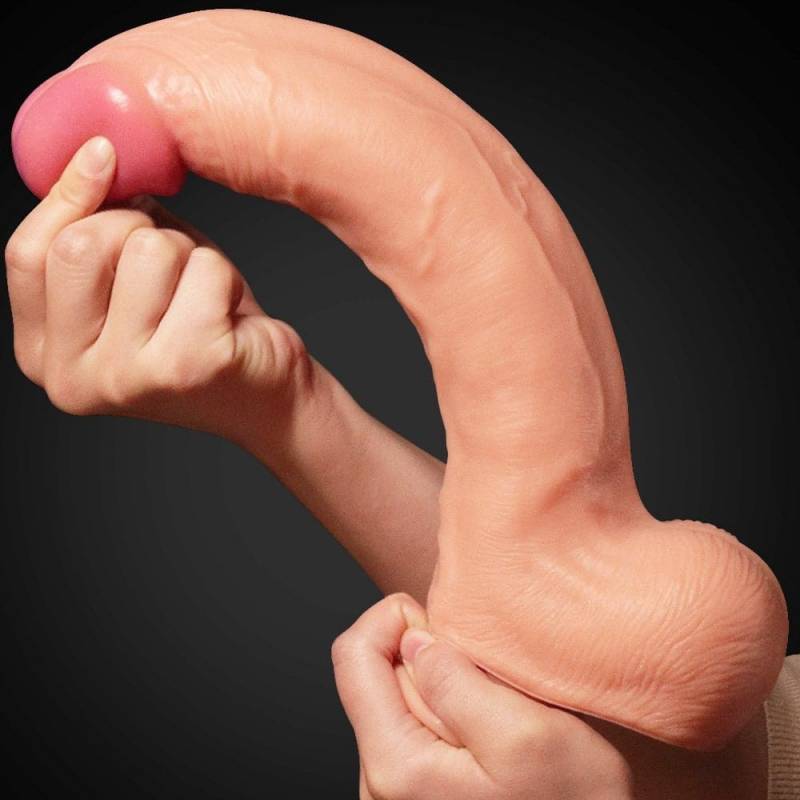 12 Dual Layered Platinum Silicone Cock 1"
