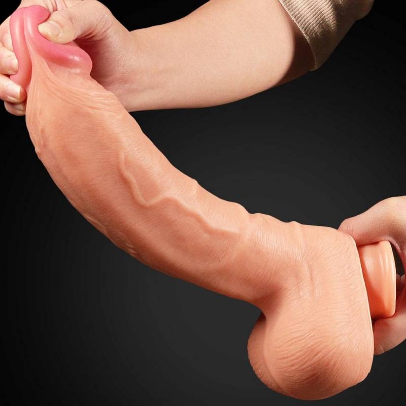 12 Dual Layered Platinum Silicone Cock 1"