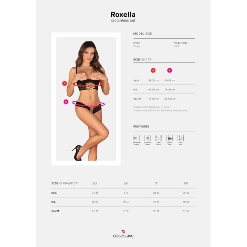 Roxelia 2-pcs crotchless set   XS/S