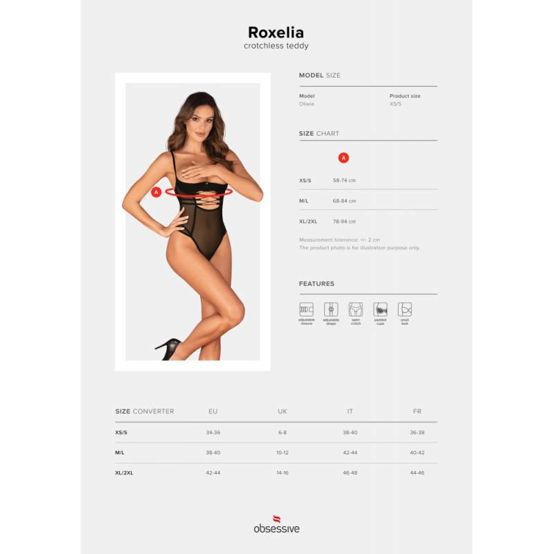 Roxelia crotchless teddy  M/L
