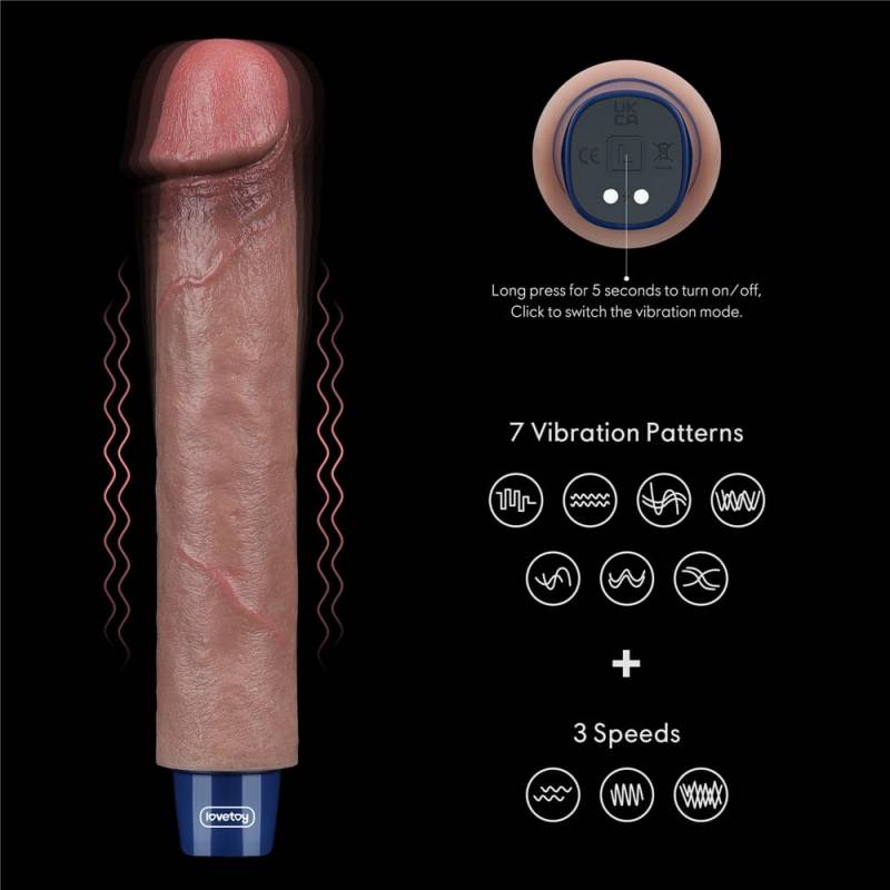 9 REAL SOFTEE Rechargeable Silicone Vibrating Dildo"