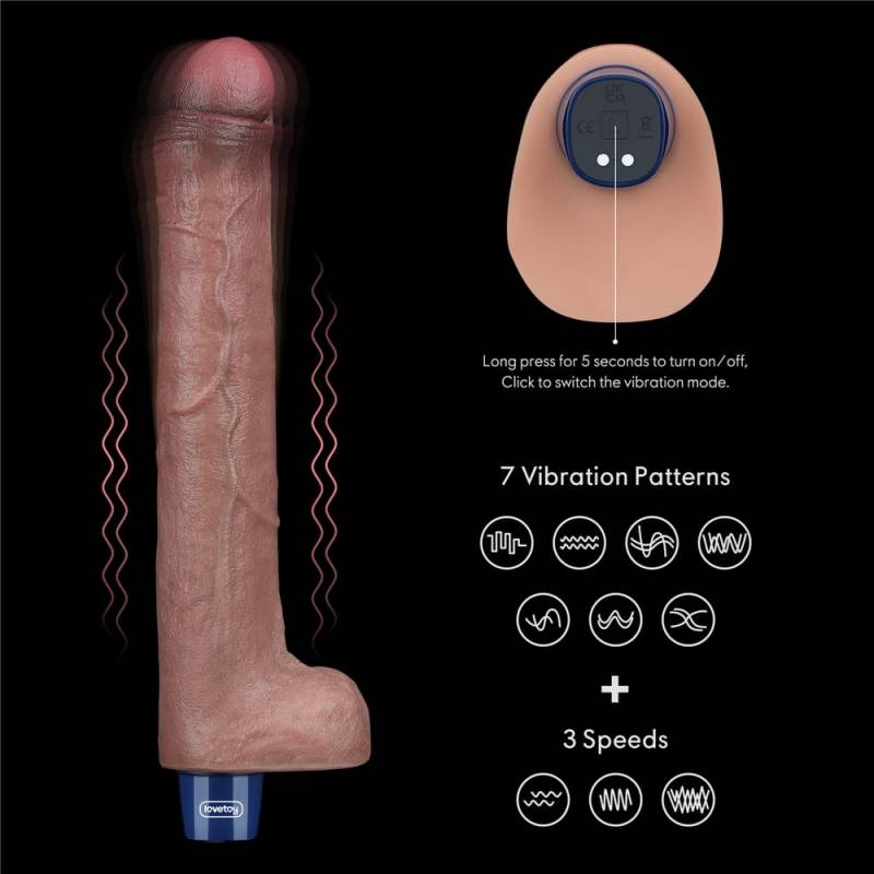 10.5 REAL SOFTEE Rechargeable Silicone Vibrating Dildo"