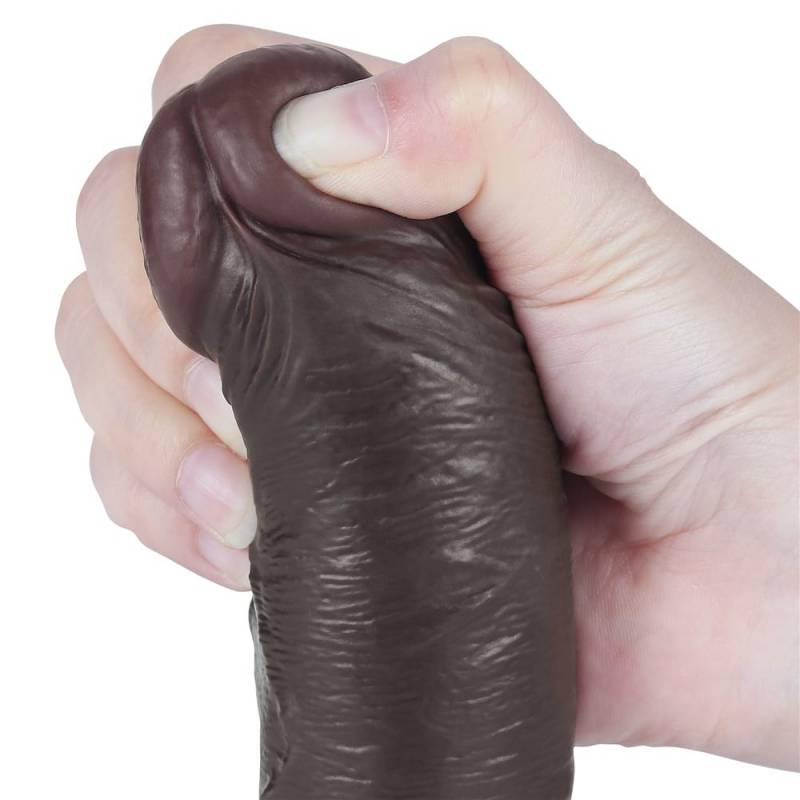 8'' Sliding Skin Dual Layer Dong Black II