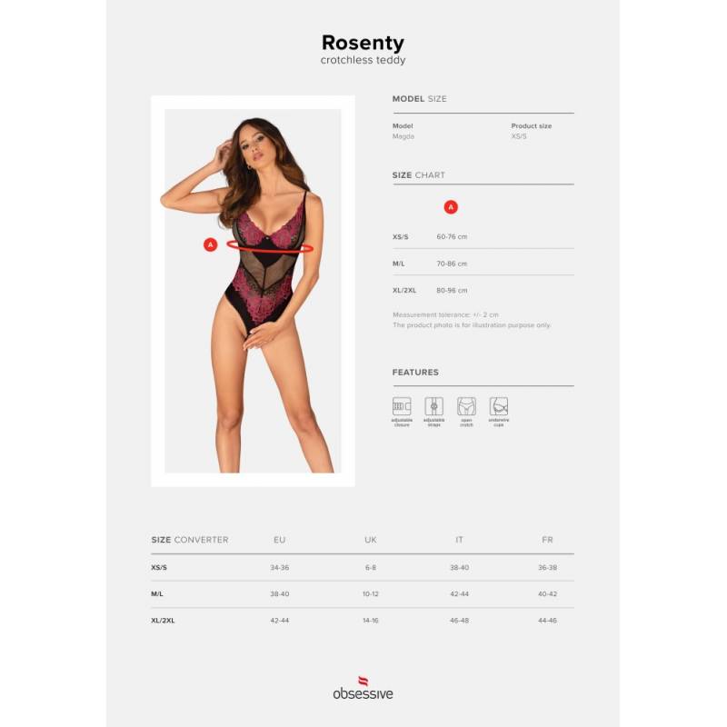 Rosenty crotchless teddy  M/L