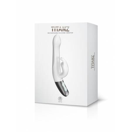 TITANZ 8.5 SILICONE RECHARGEABLE VIBRATOR IN IVORY WHITE"