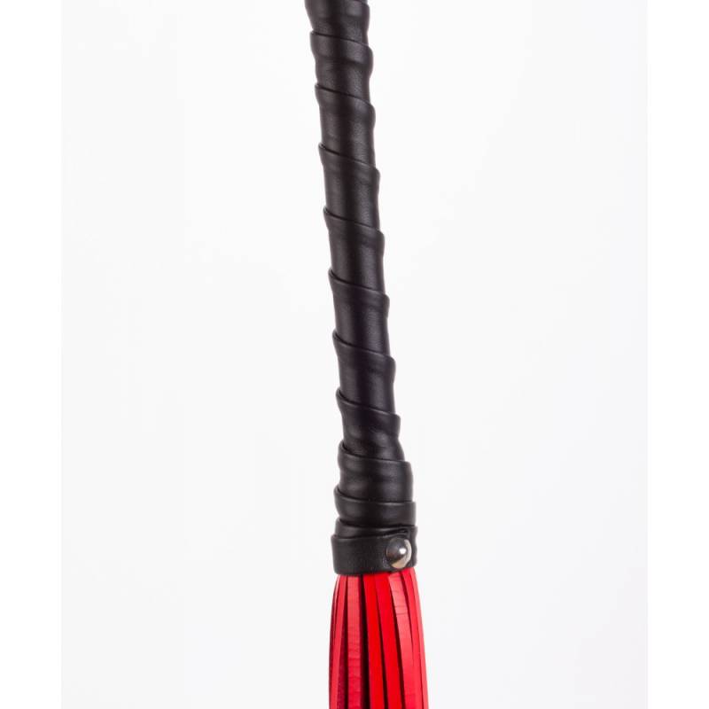 Calf Leather Handle Saddle Leather Tails Red