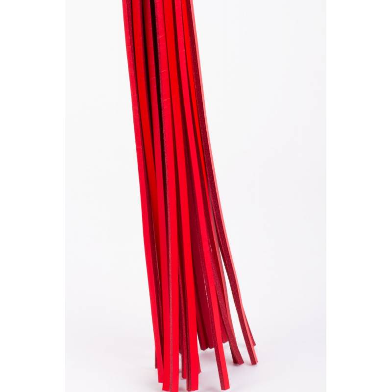 Calf Leather Handle Saddle Leather Tails Red