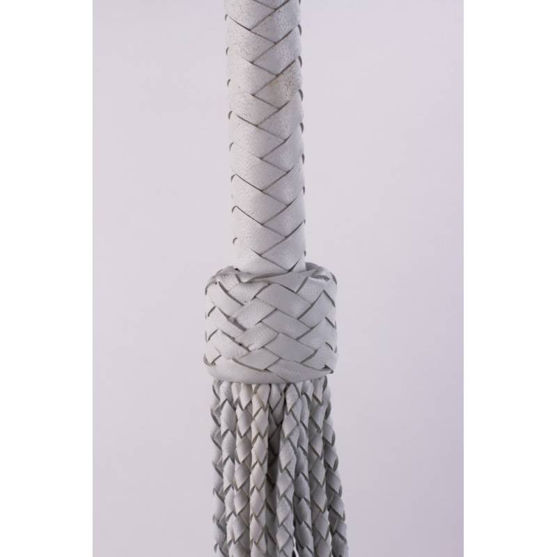 Kid Handle Kid Leather Braided Tails White