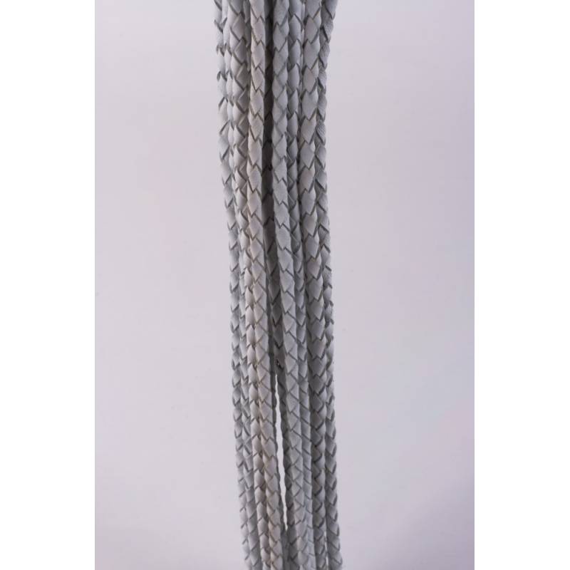 Kid Handle Kid Leather Braided Tails White