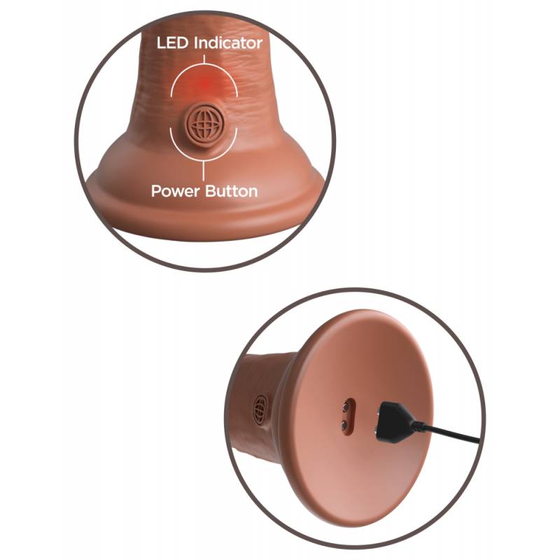 6 Dual Density Vibrating Silicone Cock  Tan"