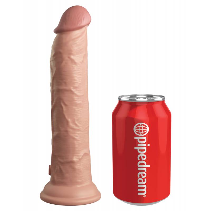 9 Dual Density Vibrating Silicone Cock with Remote  Light"