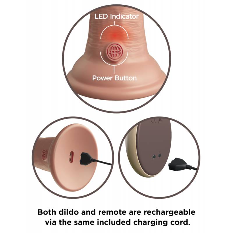9 Dual Density Vibrating Silicone Cock with Remote  Light"