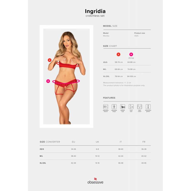 Ingridia 2-pcs crotchless set  M/L