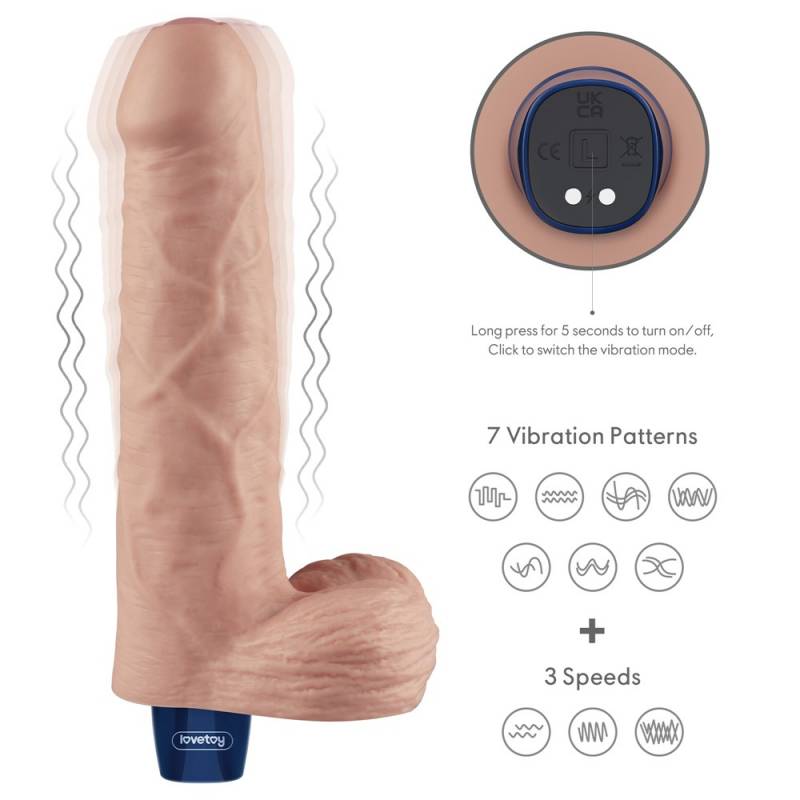 9 REAL SOFTEE Rechargeable Vibrating Dildo(Flesh)"