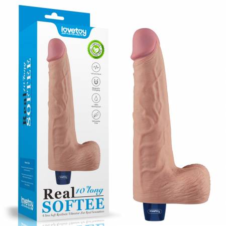 10 REAL SOFTEE Rechargeable Vibrating Dildo(Flesh)"