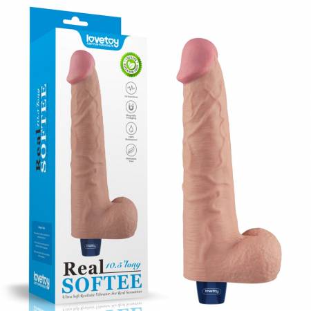 10.5 REAL SOFTEE Rechargeable Vibrating Dildo(Flesh)"