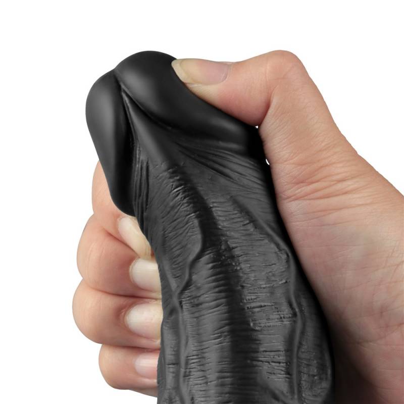10 REAL SOFTEE Rechargeable Vibrating Dildo(Black)"