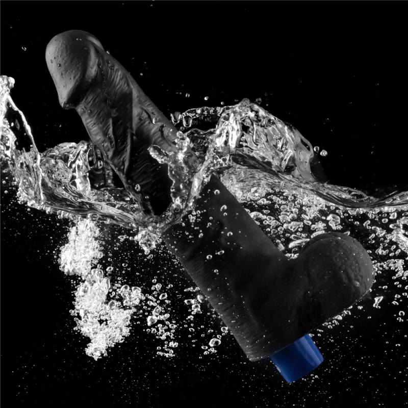 10.5 REAL SOFTEE Rechargeable Vibrating Dildo(Black)"