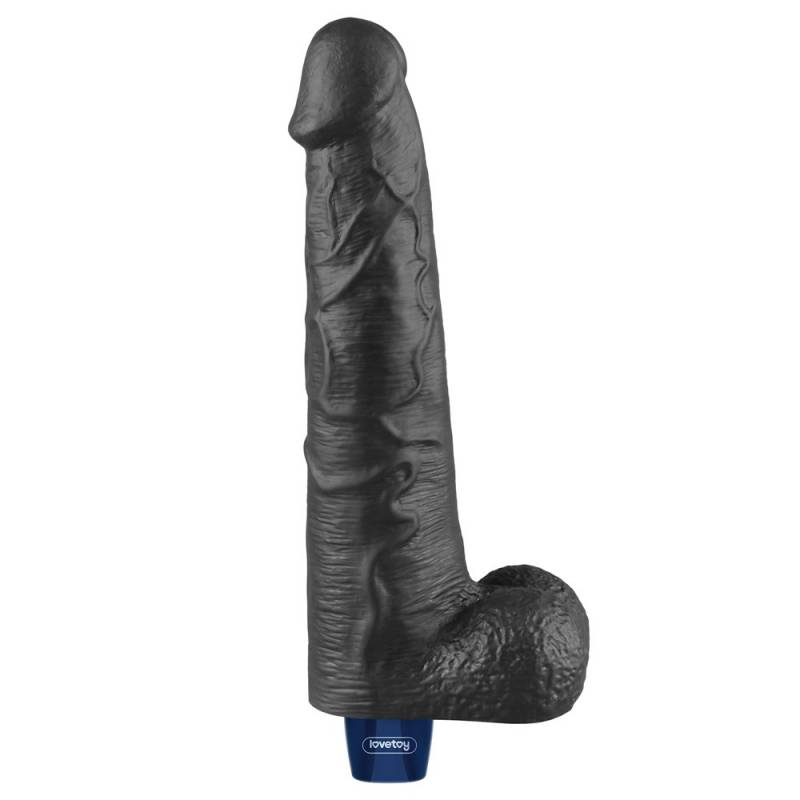 10.5 REAL SOFTEE Rechargeable Vibrating Dildo(Black)"
