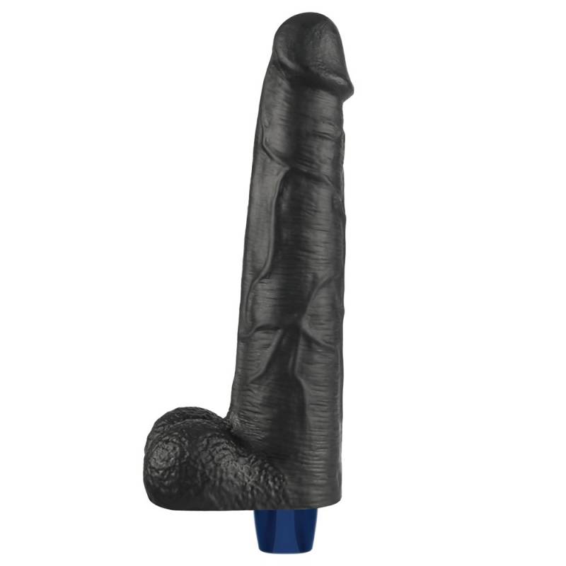 10.5 REAL SOFTEE Rechargeable Vibrating Dildo(Black)"