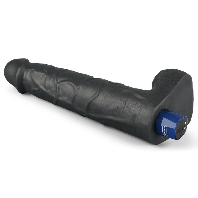 10.5 REAL SOFTEE Rechargeable Vibrating Dildo(Black)"