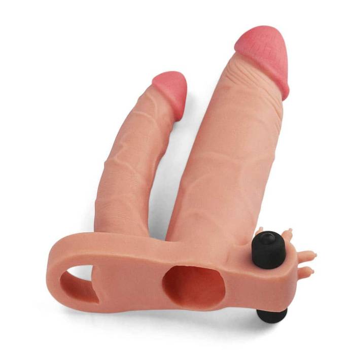 Add 1" Vibrating
 Double Penis Sleeve