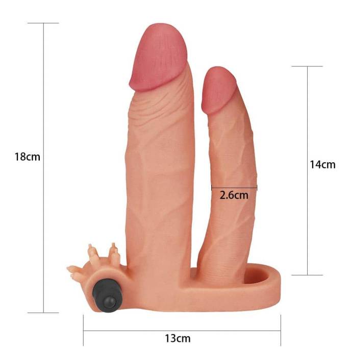 Add 1" Vibrating
 Double Penis Sleeve
